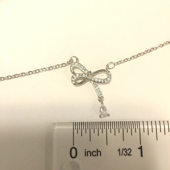Crystal Bowknot Necklace 925 - Picture 11 of 11